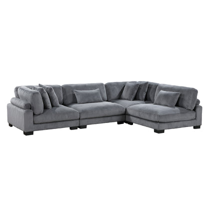 Homelegance Traverse Sectional Sofa in Gray 8555GY-4SC