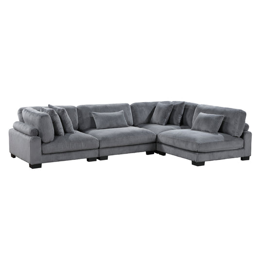 Homelegance Traverse Sectional Sofa in Gray 8555GY-4SC