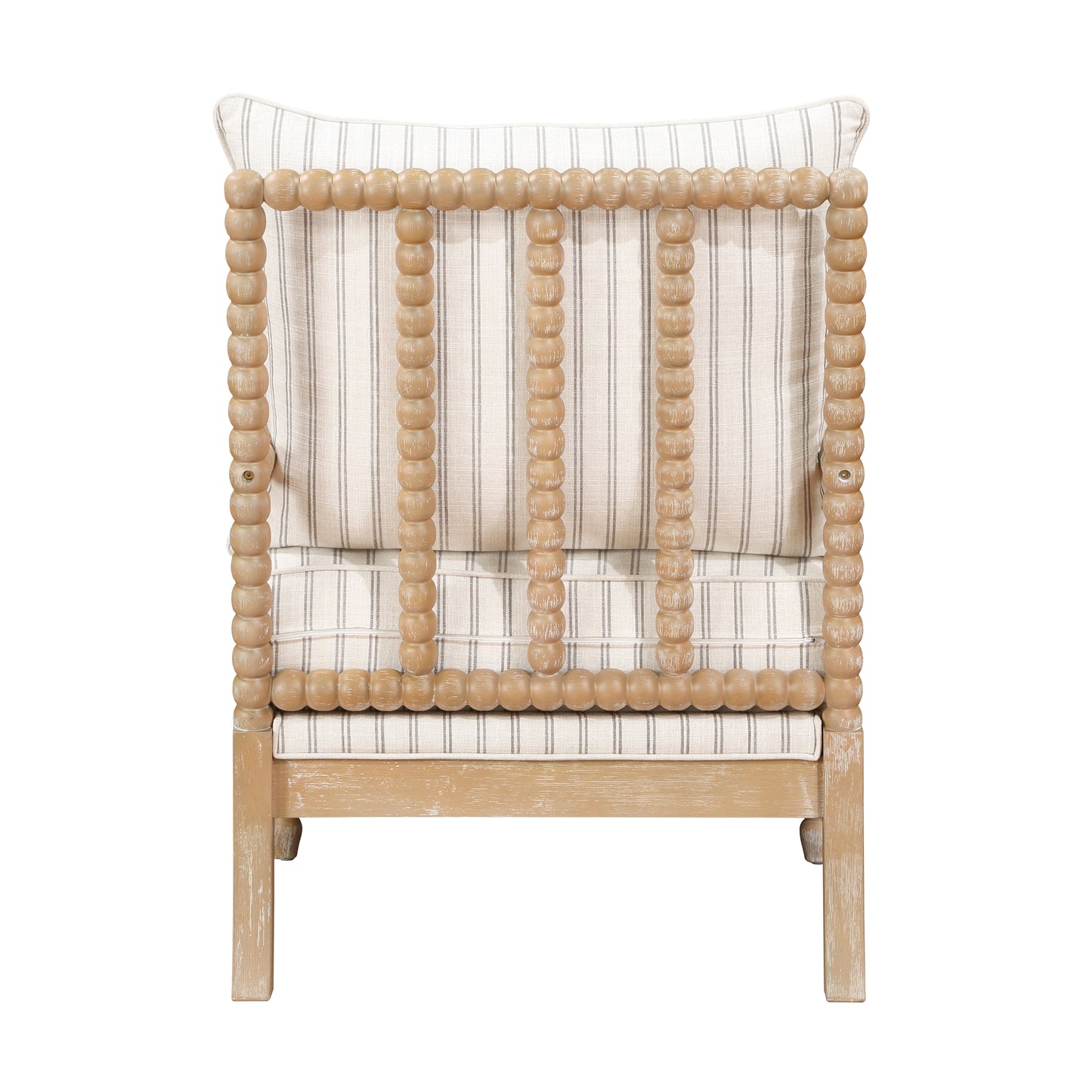Homelegance Hampstead Accent Chair in White and Gray Stripe Fabric 8557-1SS