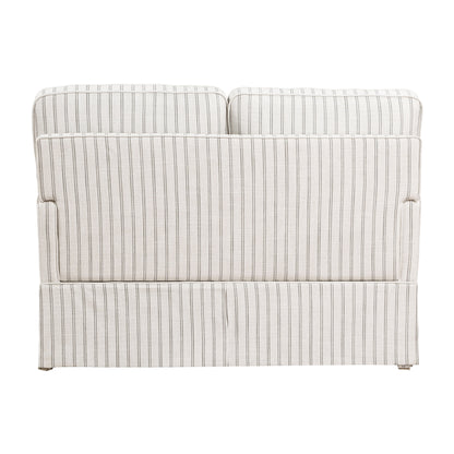 Homelegance Hampstead Loveseat in White and Gray Stripe 8557-2