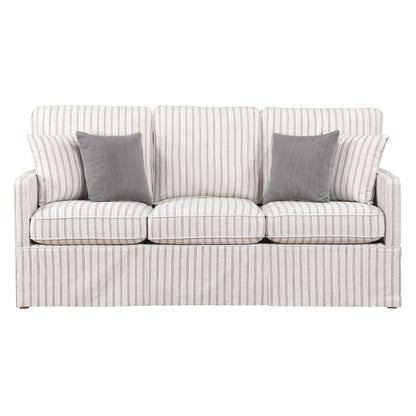 Homelegance Hampstead Sectional Sofa Gray and White Striped 8557-3
