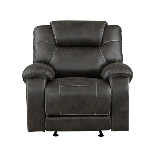Homelegance Gainesville Glider Recliner Chair in Chocolate Polished Microfiber 8560PM-1