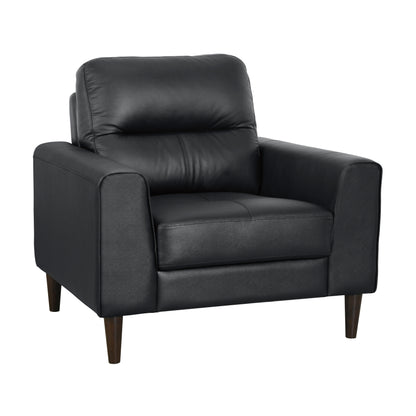Homelegance Lewes Accent Chair in Black Leather with Solid Wood Legs 8566BLK-1