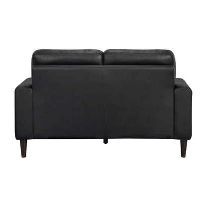 Homelegance Lewes Loveseat in Black Leather 8566BLK-2