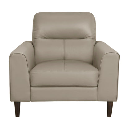 Homelegance Lewes Accent Chair in Latte Leather with Solid Wood Legs 8566LTE-1