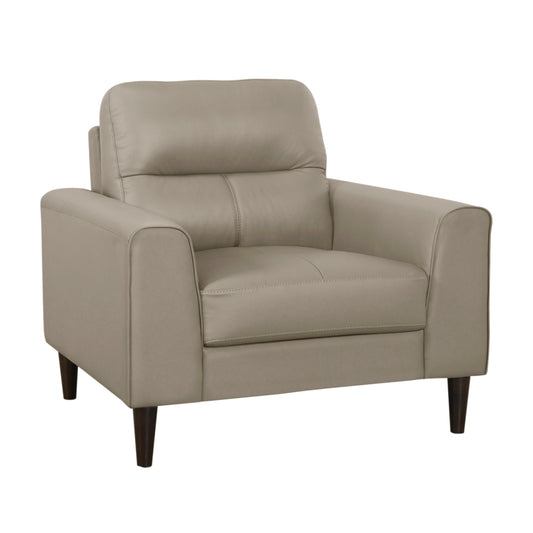 Homelegance Lewes Accent Chair in Latte Leather with Solid Wood Legs 8566LTE-1