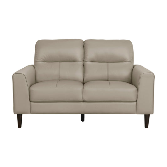 Homelegance Lewes Loveseat in Latte Leather 8566LTE-2