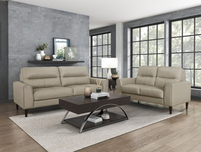 Homelegance Lewes Loveseat in Latte Leather 8566LTE-2