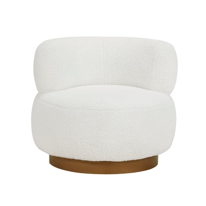 Homelegance Novella Swivel Accent Chair in White Sherpa Fabric 8568WH-1