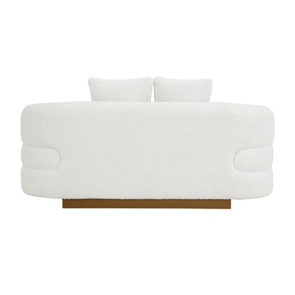 Homelegance Novella Loveseat in White Sherpa Fabric 8568WH-2