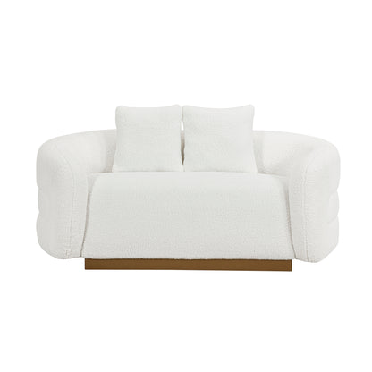 Homelegance Novella Loveseat in White Sherpa Fabric 8568WH-2