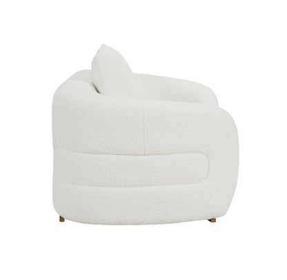Homelegance Novella Loveseat in White Sherpa Fabric 8568WH-2