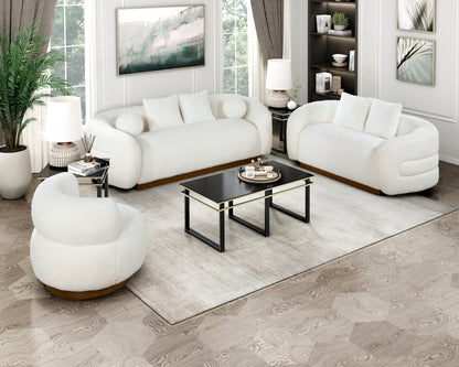 Homelegance Novella Swivel Accent Chair in White Sherpa Fabric 8568WH-1