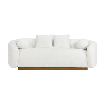 Homelegance Novella Sherpa Sectional Sofa in Gold Finish 8568WH-3