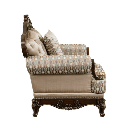 Homelegance Balthasar Accent Chair in Brown Chenille with Cherry Finish 8570-1