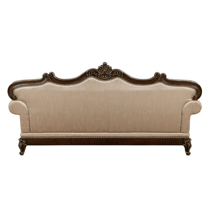 Homelegance Balthasar Sectional Sofa Cherry Finish with Gold Tipping 8570-3