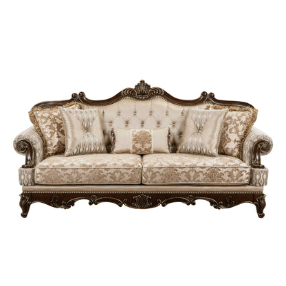 Homelegance Balthasar Sectional Sofa Cherry Finish with Gold Tipping 8570-3