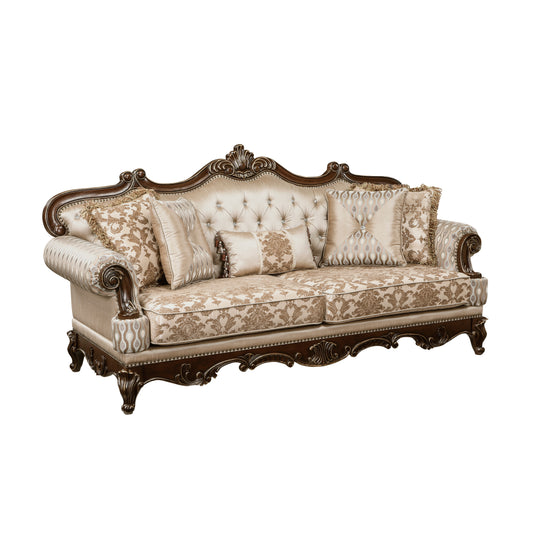 Homelegance Balthasar Sectional Sofa Cherry Finish with Gold Tipping 8570-3