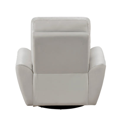Homelegance Essex Swivel Glider Accent Chair in Gray Leather 8577GY-1