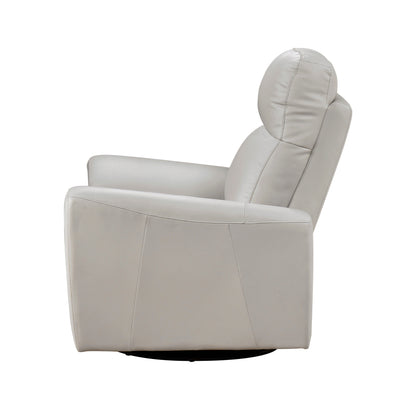 Homelegance Essex Swivel Glider Accent Chair in Gray Leather 8577GY-1