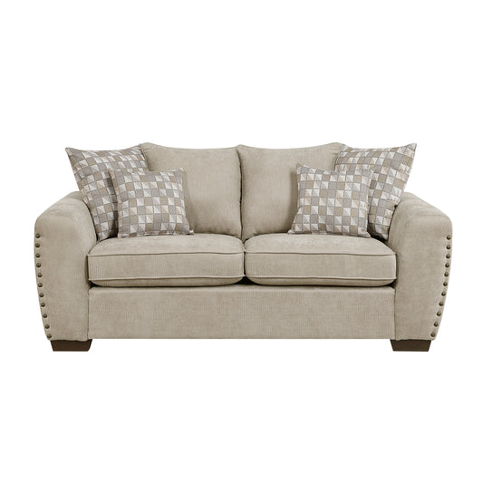 Homelegance Silverthorne Loveseat Light Brown Chenille Upholstery 8579SS-2