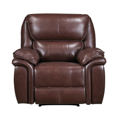 Homelegance Lyman Reclining Chair in Brown Leather 8588BR-1