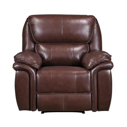 Homelegance Lyman Reclining Chair in Brown Leather 8588BR-1