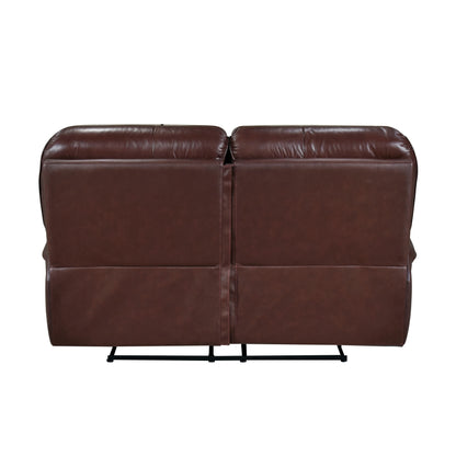 Homelegance Lyman Brown Leather Loveseat Reclining 8588BR-2