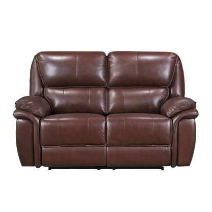 Homelegance Lyman Brown Leather Loveseat Reclining 8588BR-2