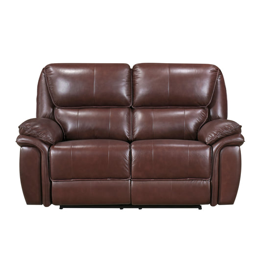 Homelegance Lyman Brown Leather Loveseat Reclining 8588BR-2