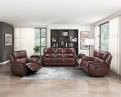Homelegance Lyman Reclining Chair in Brown Leather 8588BR-1