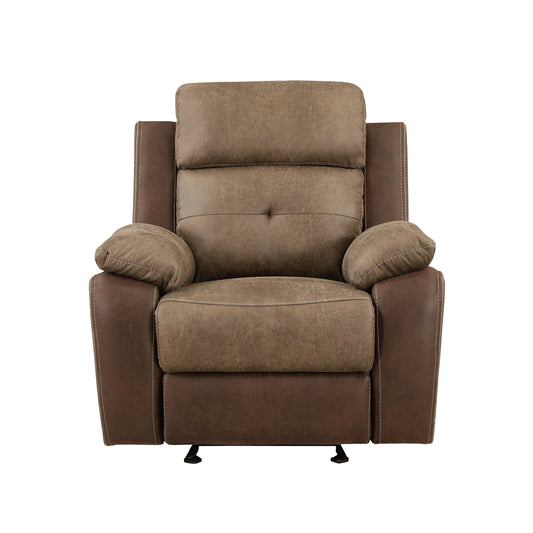 Homelegance Glendale Glider Recliner in Brown Polished Microfiber 8599BR-1