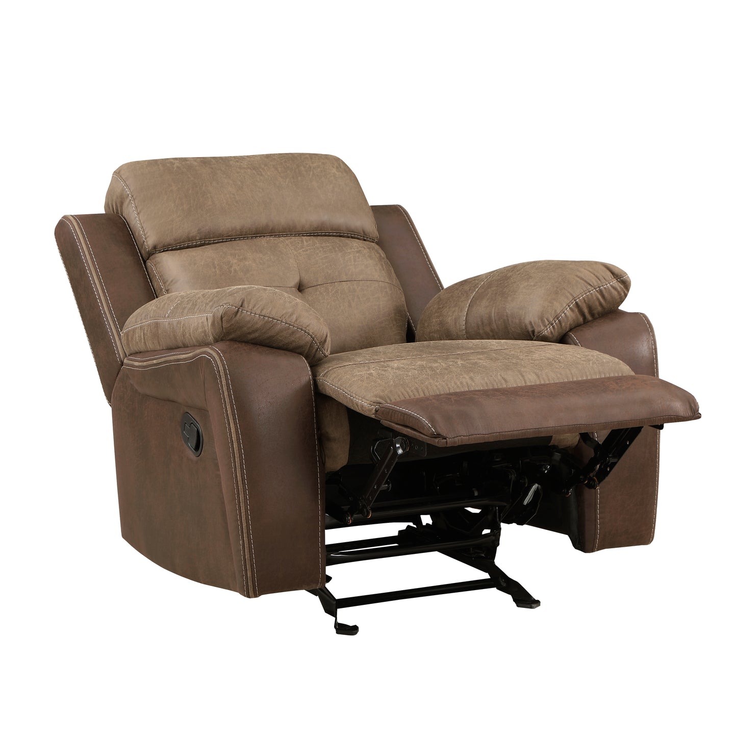 Homelegance Glendale Glider Recliner in Brown Polished Microfiber 8599BR-1