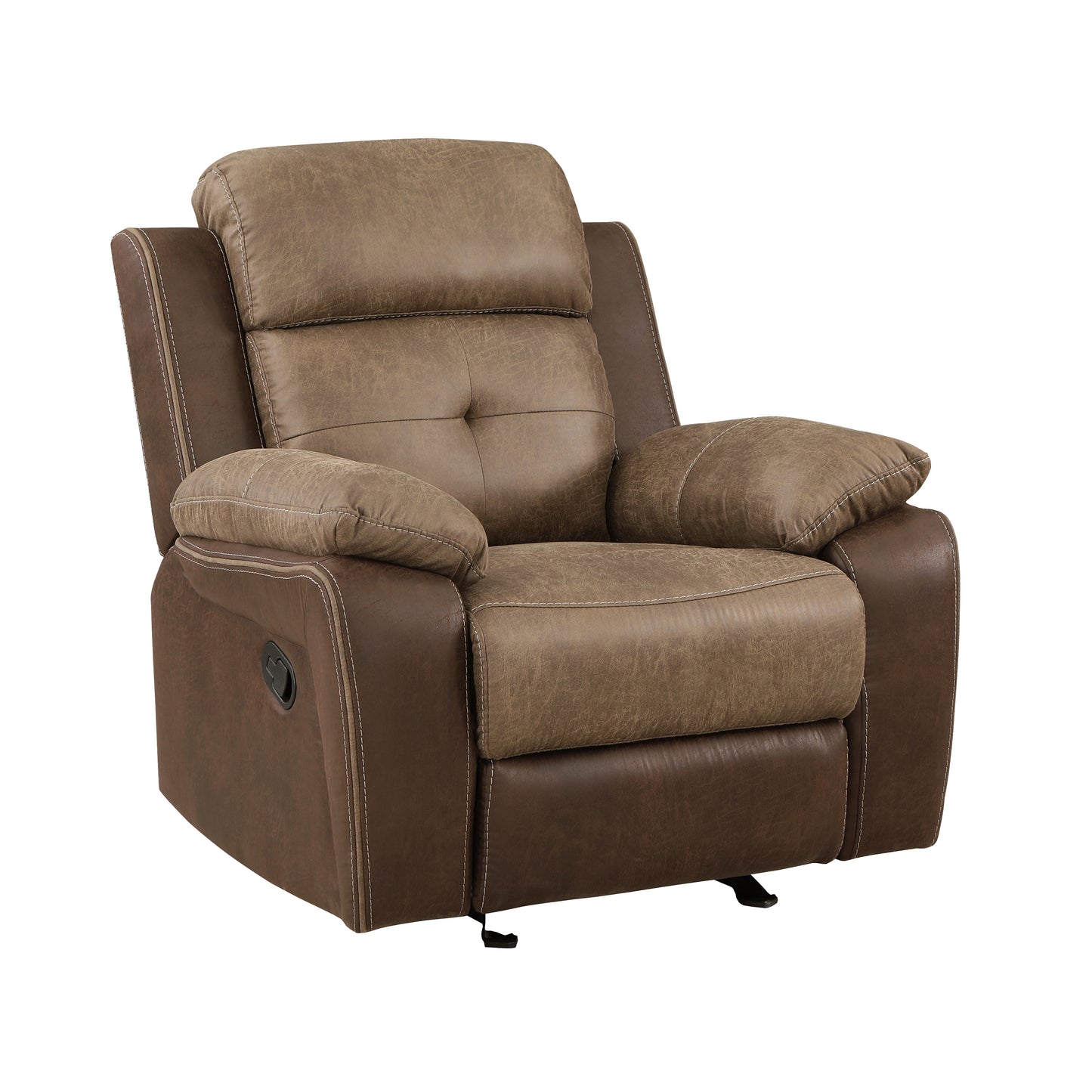Homelegance Glendale Glider Recliner in Brown Polished Microfiber 8599BR-1
