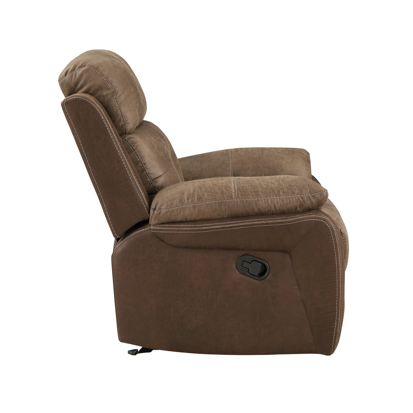 Homelegance Glendale Glider Recliner in Brown Polished Microfiber 8599BR-1