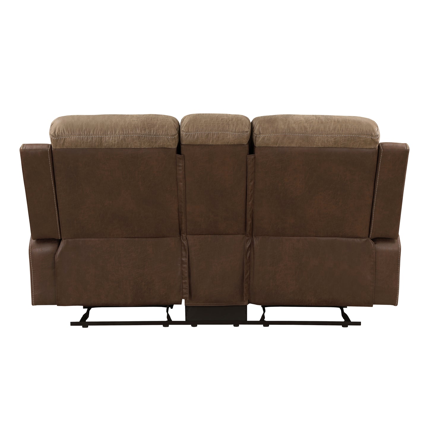Homelegance Glendale Loveseat Glider Reclining in Brown 8599BR-2