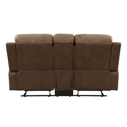 Homelegance Glendale Loveseat Glider Reclining in Brown 8599BR-2