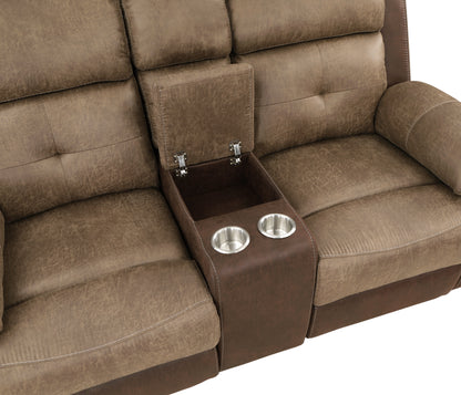 Homelegance Glendale Loveseat Glider Reclining in Brown 8599BR-2