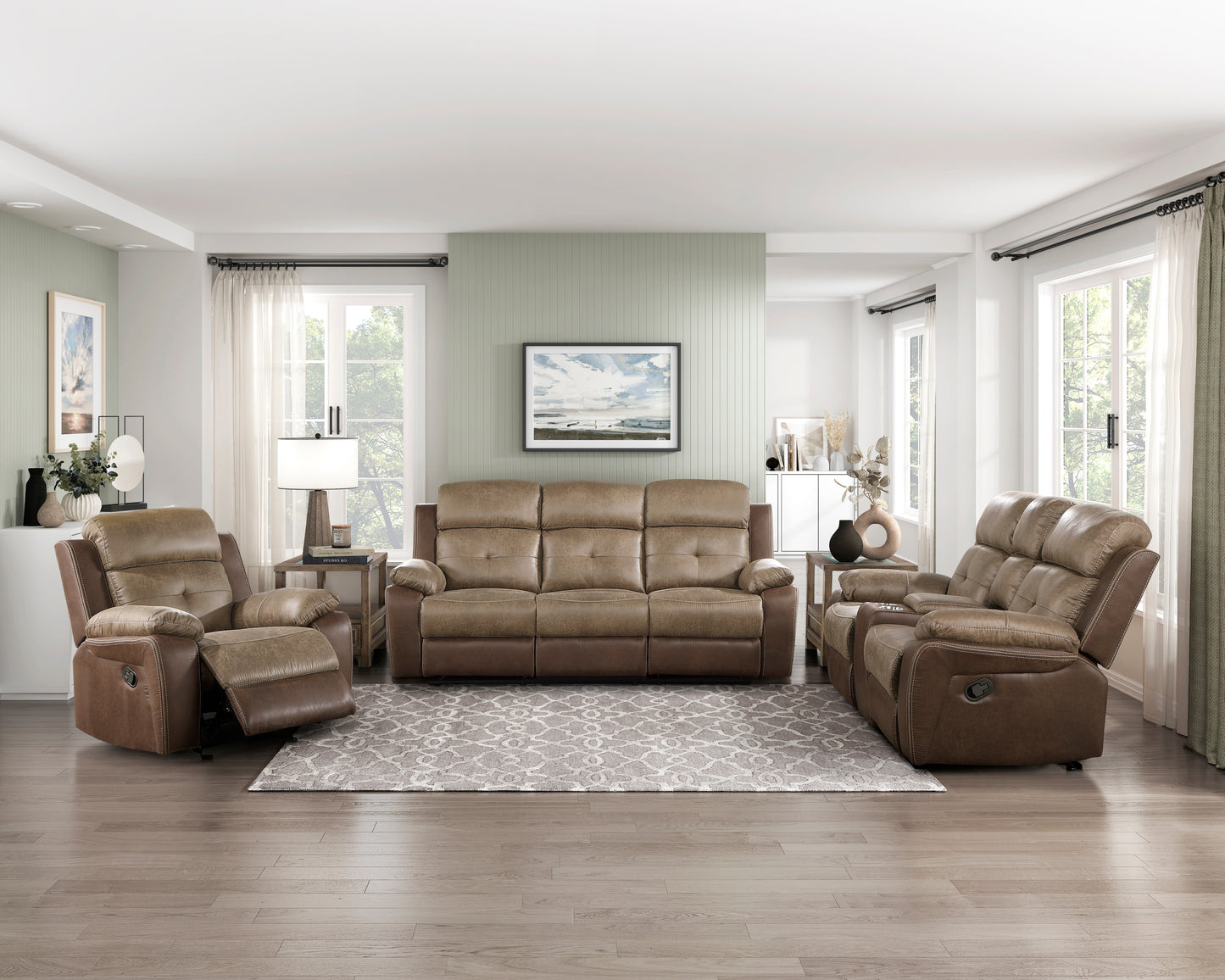 Homelegance Glendale Glider Recliner in Brown Polished Microfiber 8599BR-1