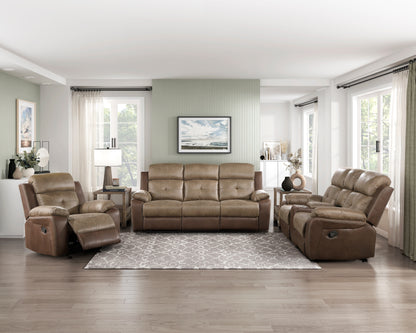 Homelegance Glendale Glider Recliner in Brown Polished Microfiber 8599BR-1