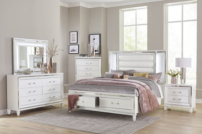 Homelegance Tamsin Nightstand in White Metallic Finish 1616W-4
