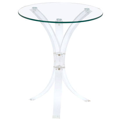 Laning Round Glass Top Acrylic Side Table Clear