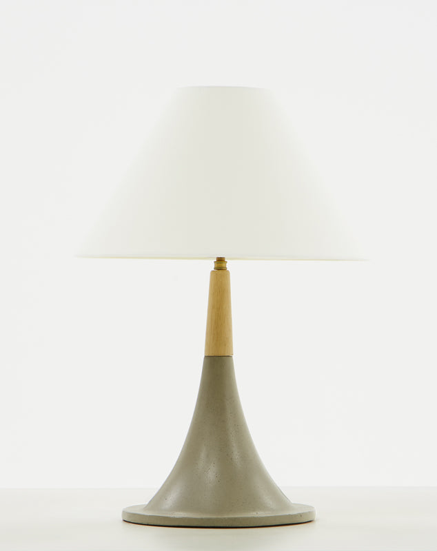 Modrest Nunez Modern Concrete and Oak Table Lamp