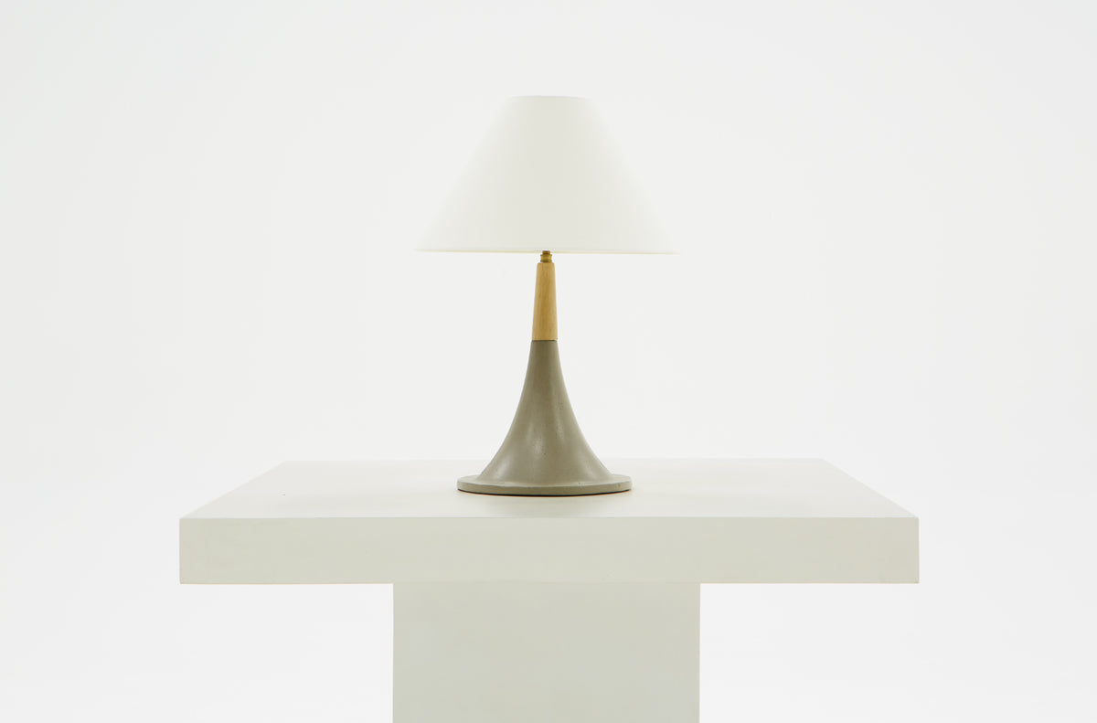 Modrest Nunez Modern Concrete and Oak Table Lamp