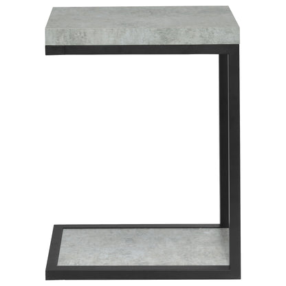 Beck Engineered Wood C-Shape Sofa Side Table Cement