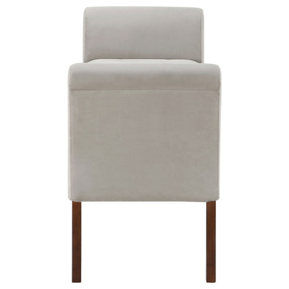Farrah Velvet Upholstered Rolled Arm Storage Bench Beige