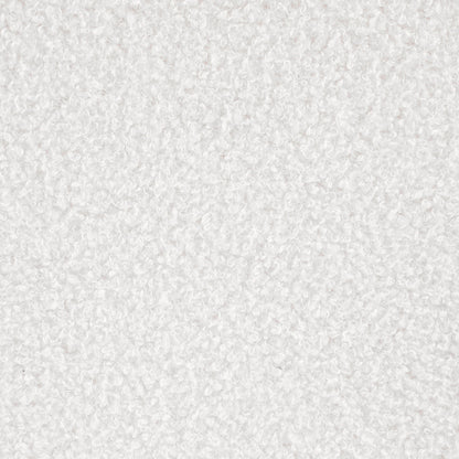 Zena Faux Sheepskin Upholstered Round Ottoman Ivory