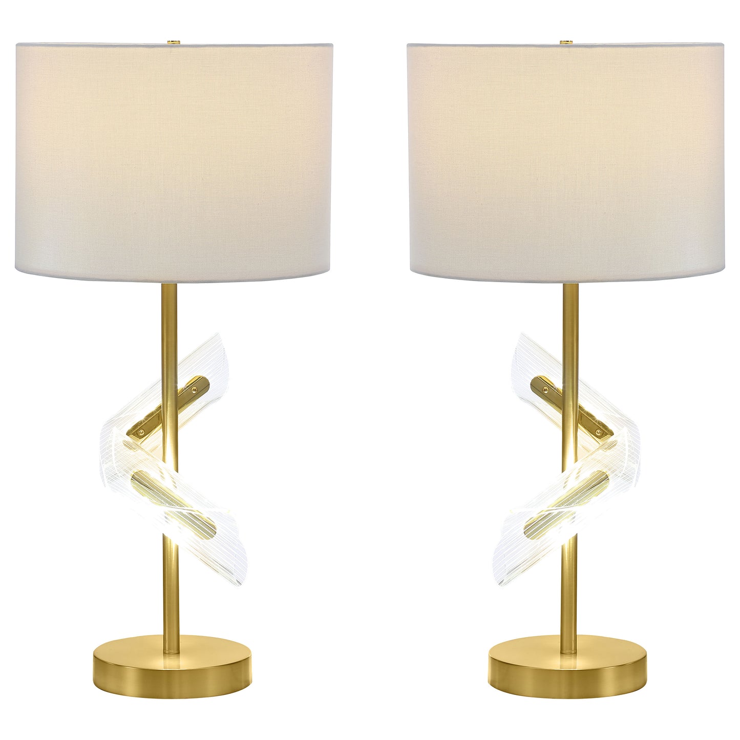 Kingsley 30-inch Drum Shade Table Lamp Gold (Set of 2)