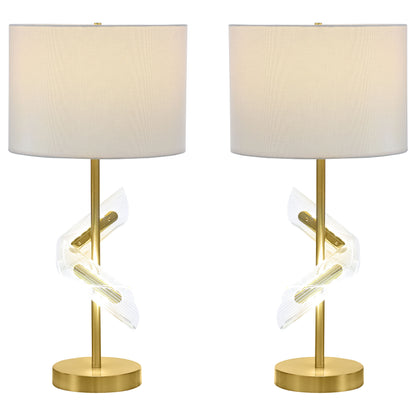 Kingsley 30-inch Drum Shade Table Lamp Gold (Set of 2)