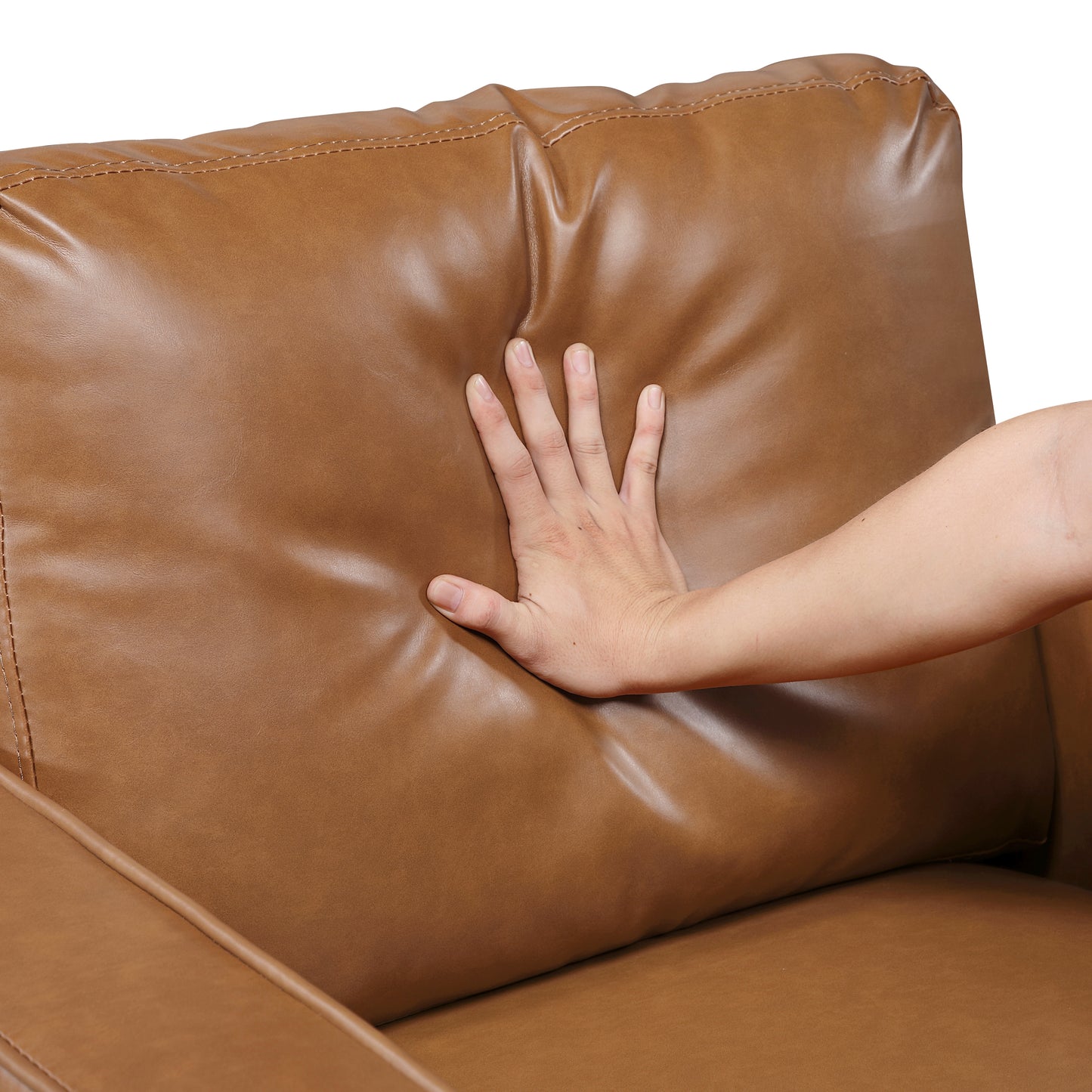 Homelegance Malcolm Loveseat in Brown Faux Leather 9203BRW-2